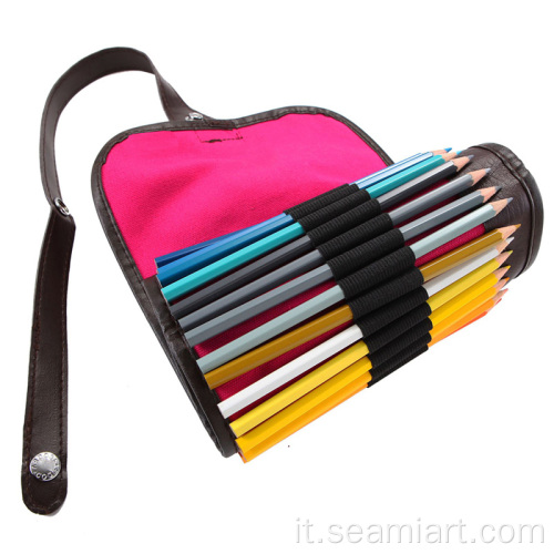 48 Custode per arrotolazione a matita colorata in tela